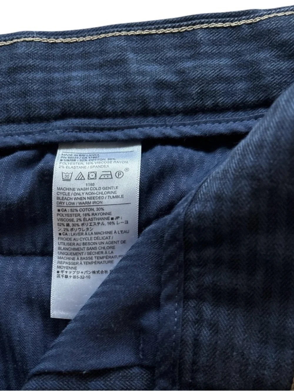 Banana Republic Slim-Tapered Blue Herringbone Cotton Blend Stretch Pants 34 X 30